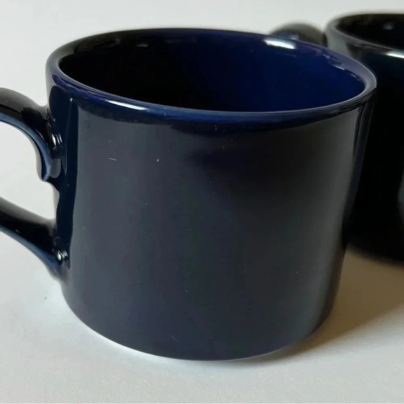 Vintage Dansk Bistro BISSERUP BLUE Flat Mug Tea Coffee Cups Set Of 4 - Picture 6 of 6